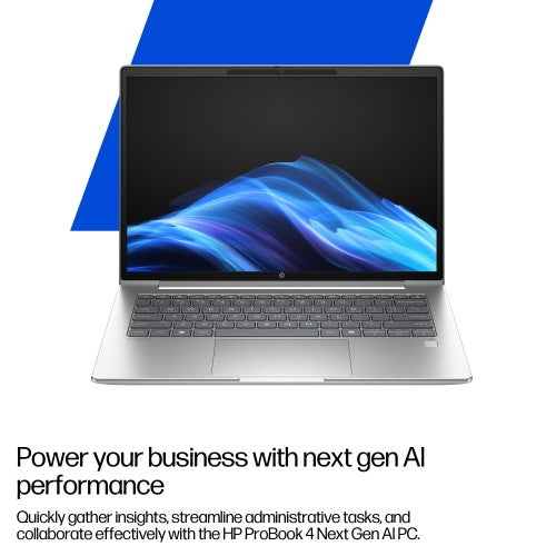 HP ProBook 4 G1q Next Gen AI PC Copilot+ PC Snapdragon X1-26-100 Laptop 35.6 cm (14") WUXGA 16 GB LPDDR5x-SDRAM 512 GB SSD Wi-Fi 6E (802.11ax) Windows 11 Pro Silver