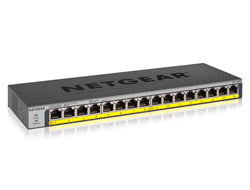 NETGEAR GS116PP Unmanaged Gigabit Ethernet (10/100/1000) Power over Ethernet (PoE) Black