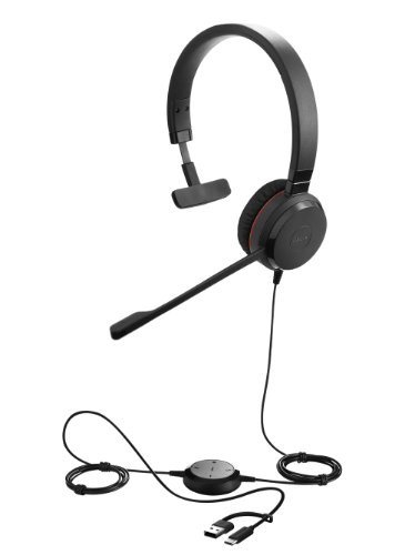 Jabra Evolve 30 II Headset Wired Head-band Office/Call center USB Type-C / USB Type-A Black