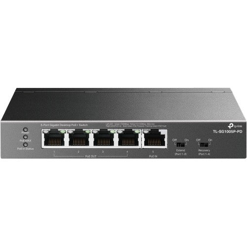 TP-Link TL-SG1005P-PD network switch Gigabit Ethernet (10/100/1000) Power over Ethernet (PoE) Black
