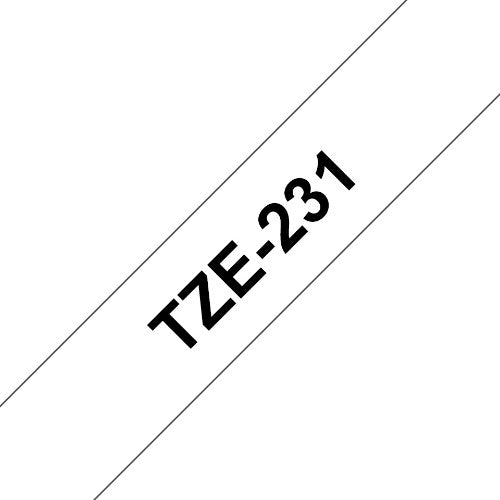 Brother TZE-231 DirectLabel black on white Laminat 12mm x 8m for Brother P-Touch TZ 3.5-18mm/6-12mm/6-18mm/6-24mm/6-36mm