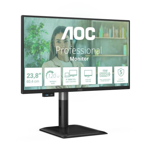 AOC 24P4CV computer monitor 60.5 cm (23.8") 1920 x 1080 pixels Full HD LED Black