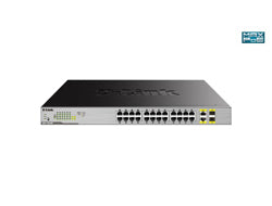 D-Link 24-Port Desktop Gigabit Unmanaged PoE Switch with 2 x 100/1000Mbps Combo Ports