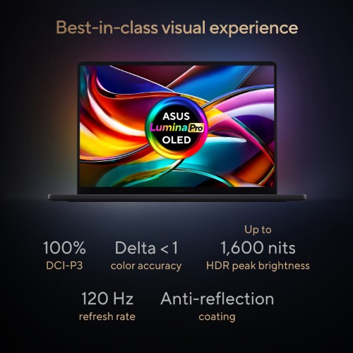 ASUS ProArt P16 H7606WW-SE006W Copilot+ PC AMD Ryzen AI 9 HX 370 Laptop 40.6 cm (16") Touchscreen WQUXGA 64 GB LPDDR5x-SDRAM 2 TB SSD NVIDIA GeForce RTX 5080 Wi-Fi 7 (802.11be) Windows 11 Home Black
