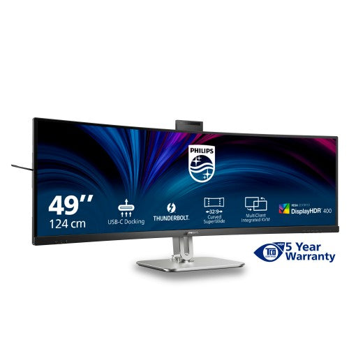 Philips 49B2U6903CH/00 computer monitor 124 cm (48.8") 5120 x 1440 pixels Dual QHD LCD Grey