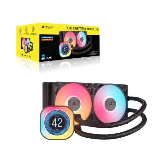 Corsair iCUE LINK TITAN 240 RX LCD Processor All-in-one liquid cooler 12 cm Black 1 pc(s)