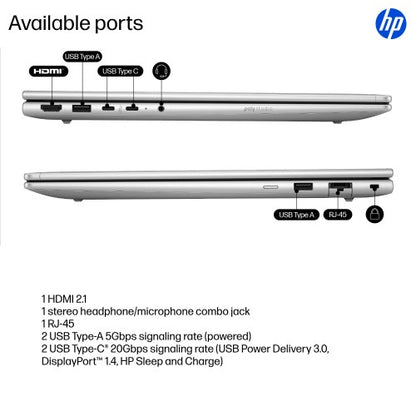 HP ProBook 4 G1i AI PC Intel Core Ultra 5 225U Laptop 40.6 cm (16") WUXGA 16 GB DDR5-SDRAM 512 GB SSD Wi-Fi 7 (802.11be) Windows 11 Pro Silver