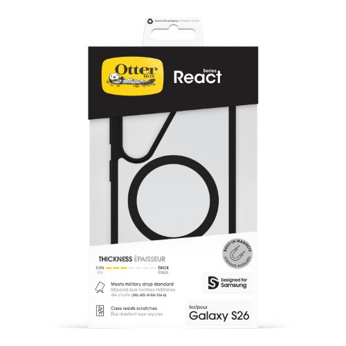 OtterBox React Magnets Series for Samsung Galaxy S26, Black Crystal