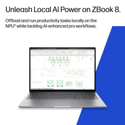 HP ZBook 8 G2i 14 Copilot+ PC Intel Core Ultra 7 356H Mobile workstation 35.6 cm (14") WUXGA 48 GB DDR5-SDRAM 1 TB SSD NVIDIA RTX PRO 500 Blackwell Wi-Fi 7 (802.11be) Windows 11 Pro AI Workstation, AI PC Silver