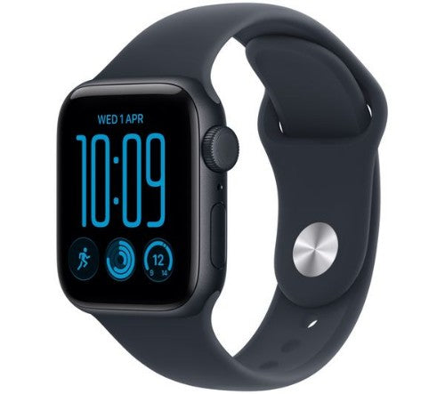 Apple Watch SE (3nd generation) SE 3 GPS + Cellular 40mm Midnight Aluminium Case with Navy Blue Sport Band - S/M
