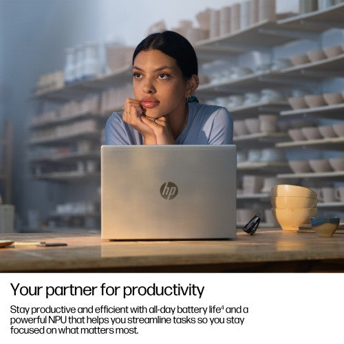 HP ProBook 4 G1q Next Gen AI PC Copilot+ PC Snapdragon X1-26-100 Laptop 35.6 cm (14") WUXGA 16 GB LPDDR5x-SDRAM 512 GB SSD Wi-Fi 6E (802.11ax) Windows 11 Pro Silver