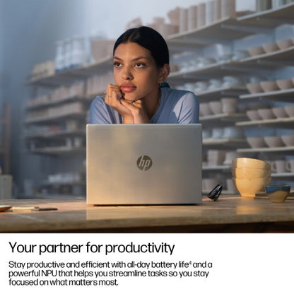 HP ProBook 4 G1q Next Gen AI PC Copilot+ PC Snapdragon X1-26-100 Laptop 35.6 cm (14") WUXGA 16 GB LPDDR5x-SDRAM 512 GB SSD Wi-Fi 6E (802.11ax) Windows 11 Pro Silver