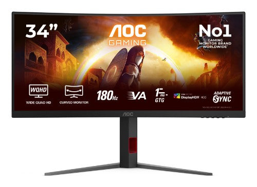 AOC G4 CU34G4CA computer monitor 86.4 cm (34") 3440 x 1440 pixels Wide Quad HD Black, Red