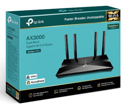 TP-Link Archer AX58 wireless router Gigabit Ethernet Dual-band (2.4 GHz / 5 GHz) Black