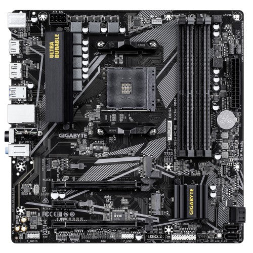 GIGABYTE B550M DS3H AC R2 Motherboard - AMD Ryzen 5000 CPUs, 5+3 Phases VRM, up to 4733MHz DDR4 (O.C.), 1xPCIe 4.0 + 1xPCIe 3.0 M.2, Wi-Fi 5, 1GbE LAN, USB 3.2 Gen 1