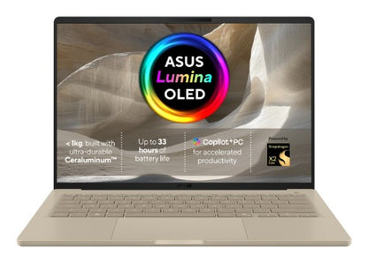 ASUS Zenbook A14 UX3407NA-QD069W Copilot+ PC Snapdragon X2E-88-100 Laptop 35.6 cm (14") WUXGA 16 GB LPDDR5x-SDRAM 1 TB SSD Wi-Fi 7 (802.11be) Windows 11 Home Beige