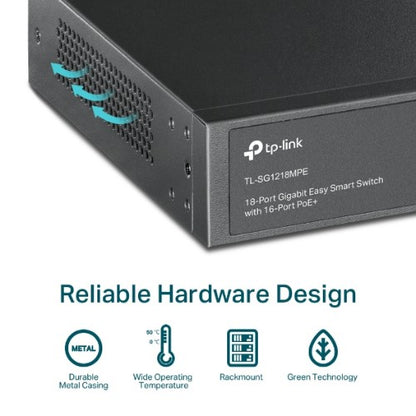 TP-Link 18-Port Gigabit Easy Smart PoE Switch with 16-Port PoE+