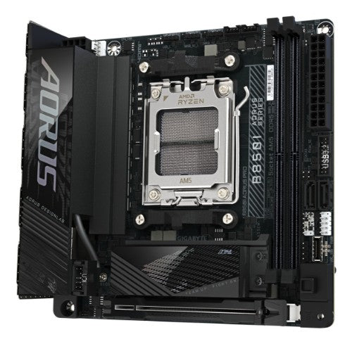 GIGABYTE B850I AORUS PRO Motherboard - AMD Ryzen 9000 Series CPUs, 8+2+1 Phases Digital VRM, up to 8400MHz DDR5 (OC), 1xPCIe 5.0 + 1xPCIe 4.0 M.2, 2.5LAN, WIFI 7, USB 3.2 Gen 2