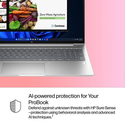 HP ProBook 4 G1i AI PC Intel Core Ultra 5 225U Laptop 40.6 cm (16") WUXGA 16 GB DDR5-SDRAM 512 GB SSD Wi-Fi 7 (802.11be) Windows 11 Pro Silver