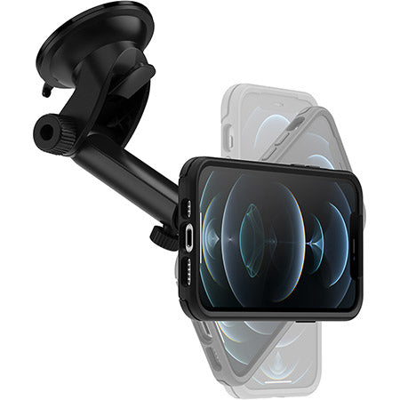 OtterBox Wireless Car Dashboard and Windshield Mount for MagSafe, Strong Magnetic Alignment and Attachment with MagSafe, Easily Adjustable and Secure Design, Compatbile with iPhone 14/iPhone 13/iPhone 12 Series, Black