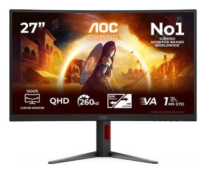 AOC G4 Gaming computer monitor 68.6 cm (27") 2560 x 1440 pixels Quad HD LED Black, Red