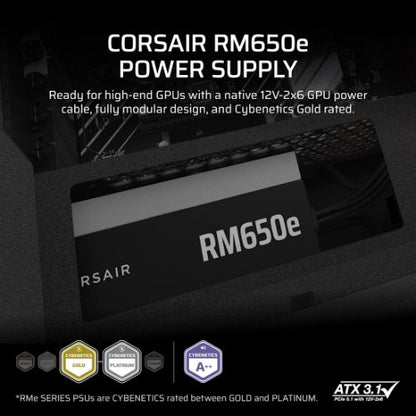 Corsair RMe Series RM650e power supply unit 650 W 24-pin ATX ATX Black