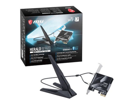 MSI Herald BE9400 WiFi7 PCIe-Card Internal WLAN / Bluetooth 5764 Mbit/s