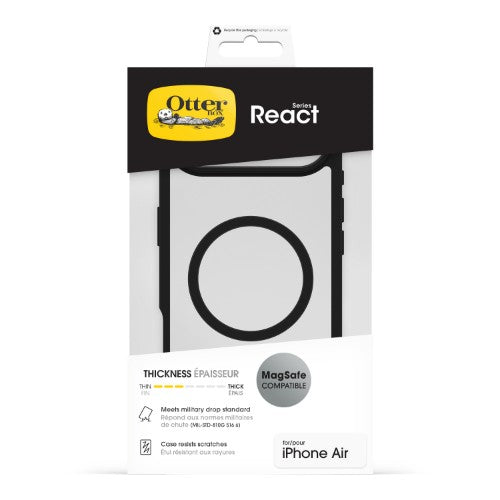 OtterBox React MagSafe Series for Apple iPhone Air, Black Crystal, transparent/black