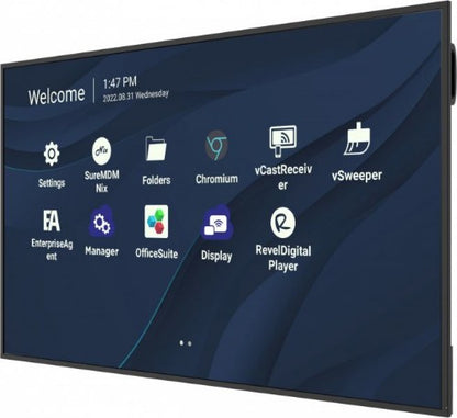Viewsonic CDE7530 Signage Display 190.5 cm (75") Wi-Fi 450 cd/m² 4K Ultra HD Black Built-in processor Android 11