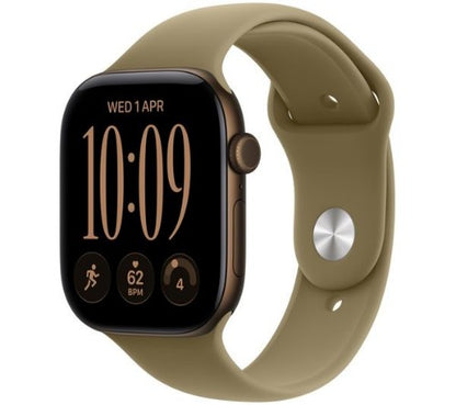 Apple Watch Series 12 GPS 46mm Dark Bronze Aluminium Case with Olive Sport Band - S/M