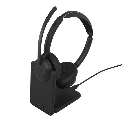 Jabra Evolve3 45 MS - USB-A with Dongle - Stereo (Charging Stand)