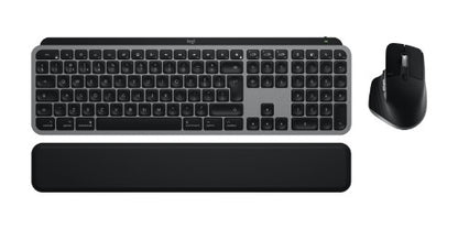 Logitech Master MX Keys S Combo for Mac keyboard Mouse included Home/Office RF Wireless + Bluetooth QWERTY UK English Aluminium, Black