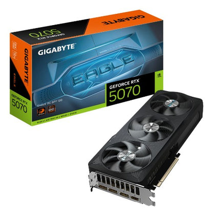GIGABYTE GeForce RTX 5070 EAGLE OC SFF 12G Graphics Card - 12GB GDDR7, 192bit, PCI-E 5.0, 2587 MHz Core Clock, 3 x DP 2.1b, 1 x HDMI 2.1b, NVIDIA DLSS 4, GV-N5070EAGLE OC-12GD