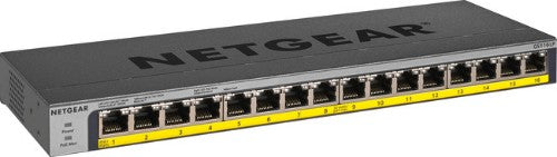 NETGEAR GS116LP Unmanaged Gigabit Ethernet (10/100/1000) Power over Ethernet (PoE) Black