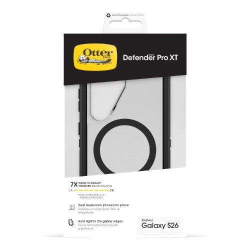 OtterBox Defender Pro XT Clear Series for Samsung Galaxy S26, Dark Side