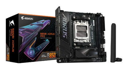 GIGABYTE B850I AORUS PRO Motherboard - AMD Ryzen 9000 Series CPUs, 8+2+1 Phases Digital VRM, up to 8400MHz DDR5 (OC), 1xPCIe 5.0 + 1xPCIe 4.0 M.2, 2.5LAN, WIFI 7, USB 3.2 Gen 2