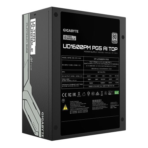 GIGABYTE UD1600PM PG5 AI TOP power supply unit 1600 W 20+4 pin ATX ATX Black