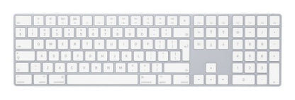 Apple Magic w/ Numeric Keypad keyboard Universal Bluetooth QWERTY English Silver, White