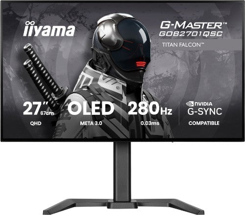 iiyama G-MASTER GOB2701QSC-B1 computer monitor 68.6 cm (27") 2560 x 1440 pixels 2K Ultra HD OLED Black