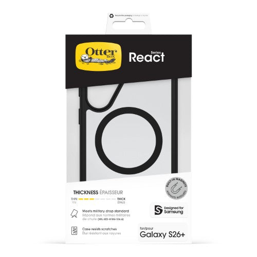 OtterBox React Magnets Series for Samsung Galaxy S26+, Black Crystal