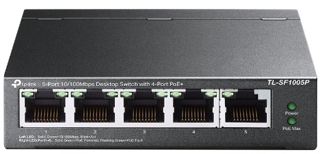 TP-Link TL-SF1005P network switch Unmanaged Fast Ethernet (10/100) Power over Ethernet (PoE) Black