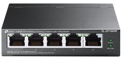TP-Link TL-SF1005P network switch Unmanaged Fast Ethernet (10/100) Power over Ethernet (PoE) Black