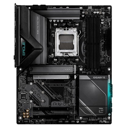 GIGABYTE X870E EAGLE WIFI7 Motherboard - Supports AMD Ryzen 9000 CPUs, 16+2+2 Phases Digital VRM, up to 8200Hz DDR5 (OC), 1xPCIe 5.0 + 3xPCIe 4.0, Wi-Fi 7, 5GbE LAN, USB 4