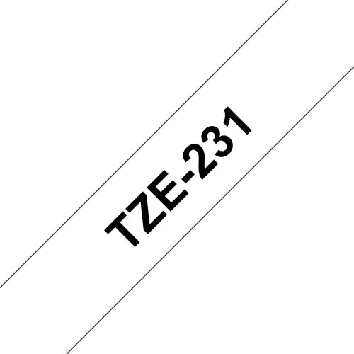 Brother TZE-231 DirectLabel black on white Laminat 12mm x 8m for Brother P-Touch TZ 3.5-18mm/6-12mm/6-18mm/6-24mm/6-36mm