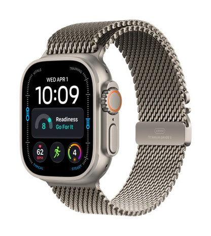 Apple Watch Ultra 4 GPS + Cellular 49mm Natural Titanium Case with Natural Titanium Milanese Loop - M