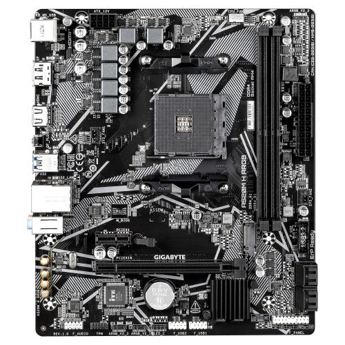 GIGABYTE A520M H ARGB Motherboard - Supports AMD Ryzen 5000 Series CPUs, up to 5100MHz DDR4 (OC), PCIe 3.0 x4 M.2, 1 GbE LAN, USB 3.2 Gen 1
