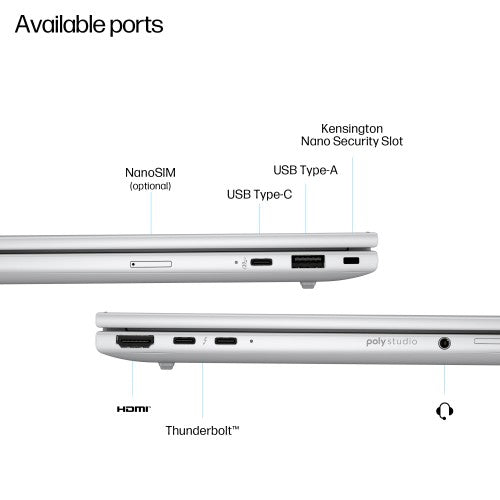 HP EB8G1I14 U7 265U 14 16GB/1T LTE5G Intel Core Ultra 7 Laptop 35.6 cm (14") Touchscreen WUXGA DDR5-SDRAM 1 TB SSD Wi-Fi 7 (802.11be) Windows 11 Pro AI PC Silver