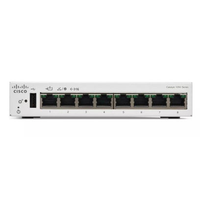 Cisco Catalyst 1200-8T-D Smart Switch, 8 Port GE, Ext PS, Desktop, Limited Lifetime Protection (C1200-8T-D)