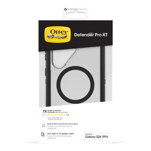 OtterBox Defender Pro XT Clear Series for Samsung Galaxy S26 Ultra, Dark Side