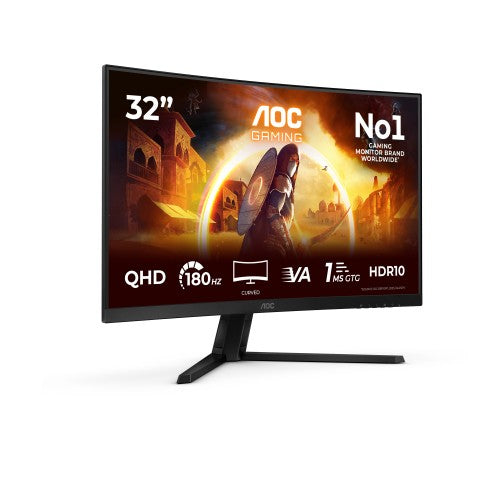 AOC G4 CQ32G4VE computer monitor 80 cm (31.5") 2560 x 1440 pixels Quad HD LCD Black, Grey